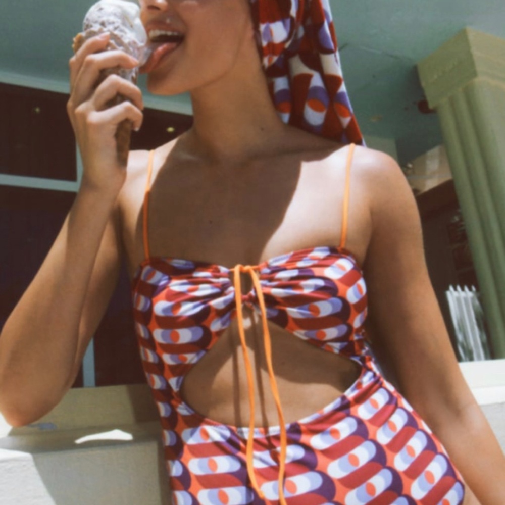 CUTOUT PRINT SWIMWEAR MULTICOLOR - Picture 3 of 6